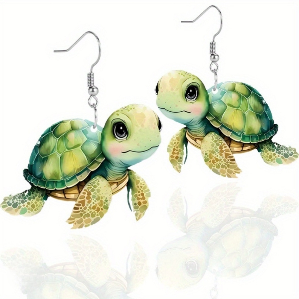 Ocean Sea Life Animal Turtle Womens Adorable‎ Dangle Drop Acryclic Earrings